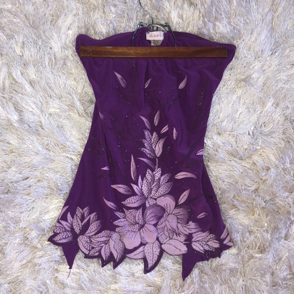 Purple Strapless Beach Top - Picture 4 of 8